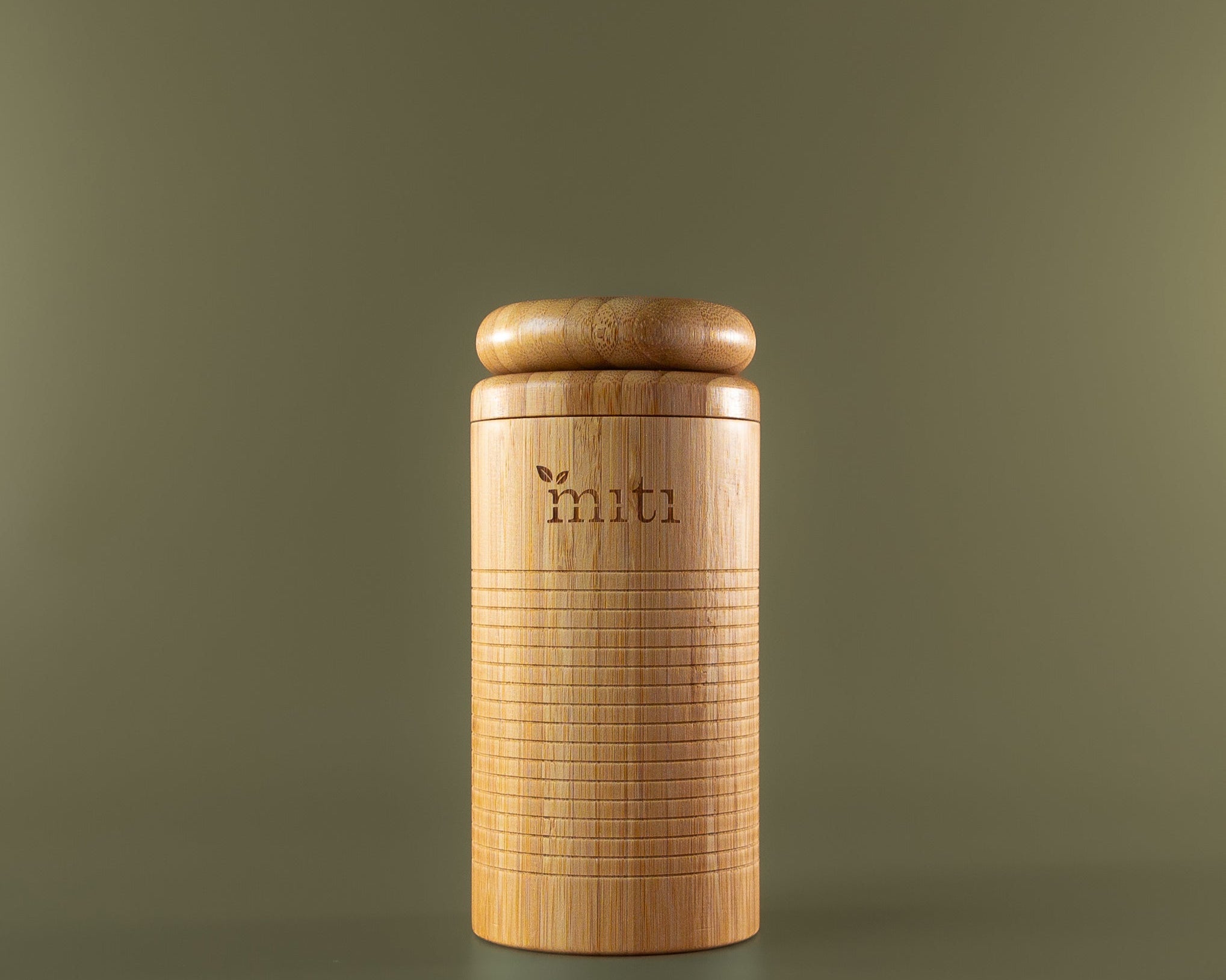 MITI reusable bamboo water bottle with screw-top cap for everyday hydration