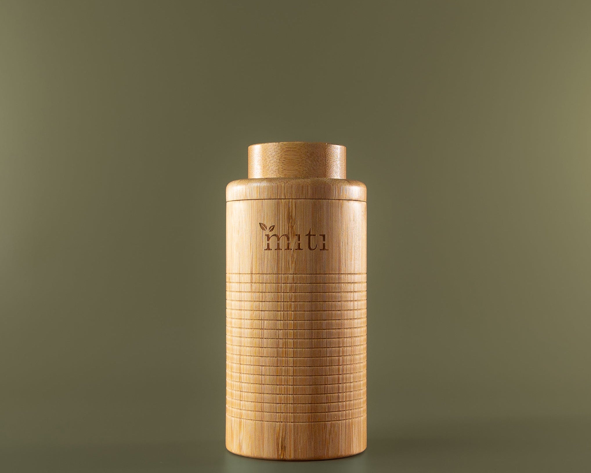 MITI bamboo water bottle with standard cap for everyday reusable hydration