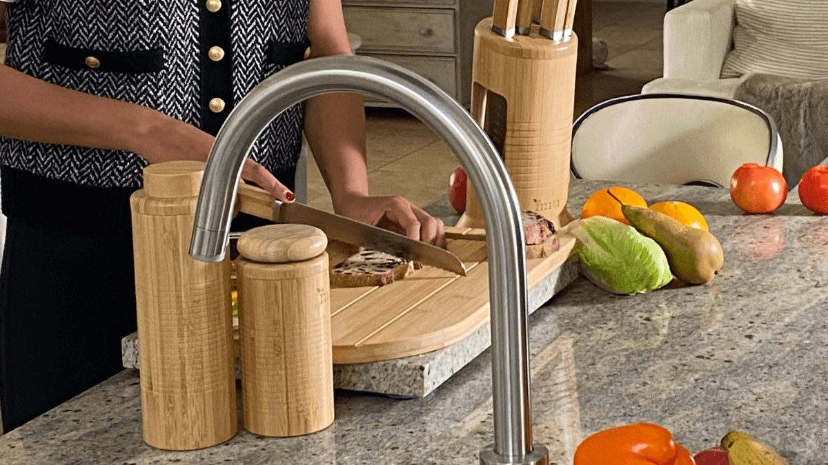 MITI bamboo chopping boards, knife storage and reusable bottles for the kitchen