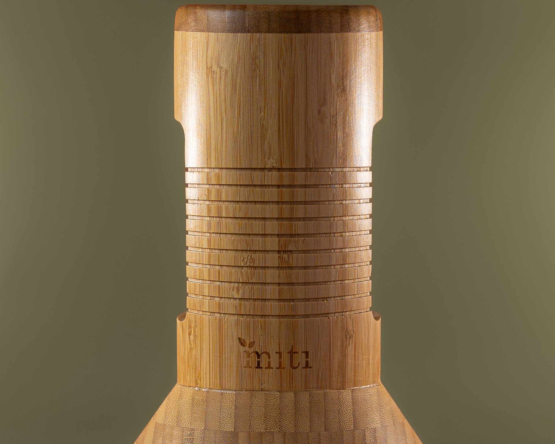 MITI six-piece kitchen knife set with bamboo handles and bamboo storage block