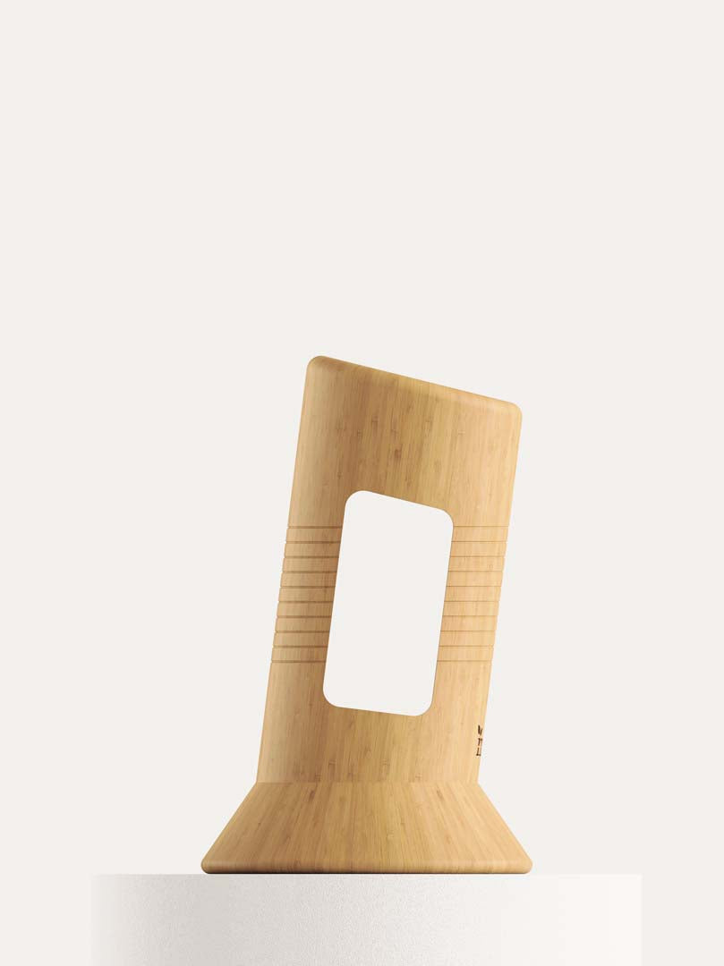 MITI bamboo knife block photographed on a light background for a kitchen knife storage guide