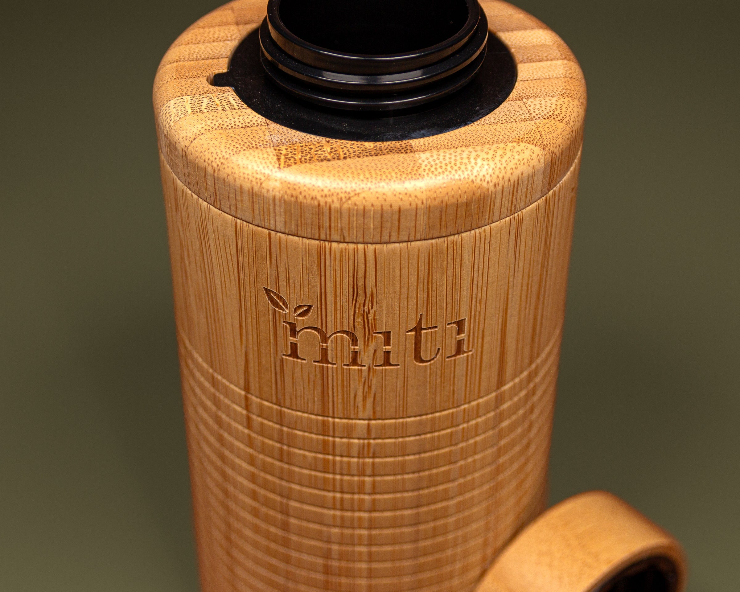 MITI reusable bamboo-finish water bottle