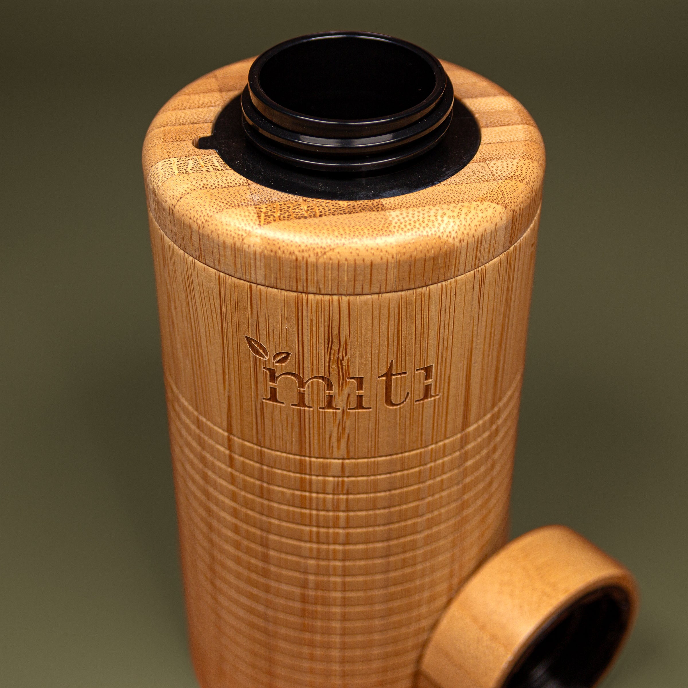 MITI reusable bamboo-finish water bottle