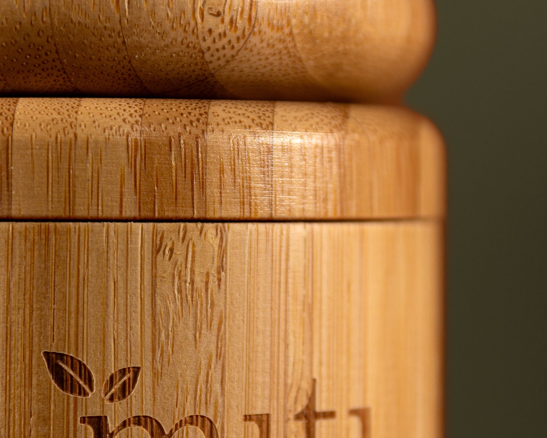 MITI reusable bamboo-finish bottle for travel and everyday use