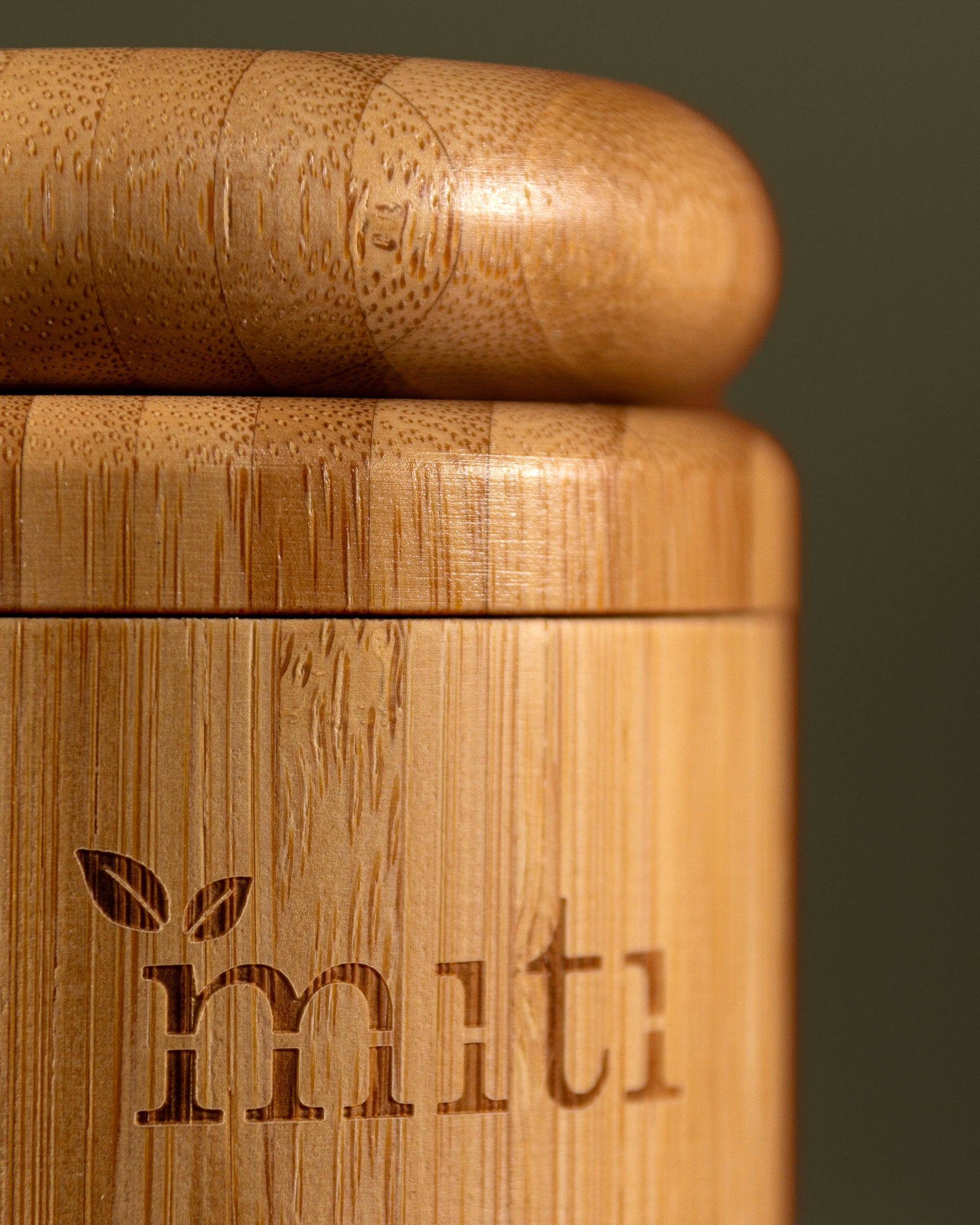 MITI reusable bamboo-finish bottle for travel and everyday use