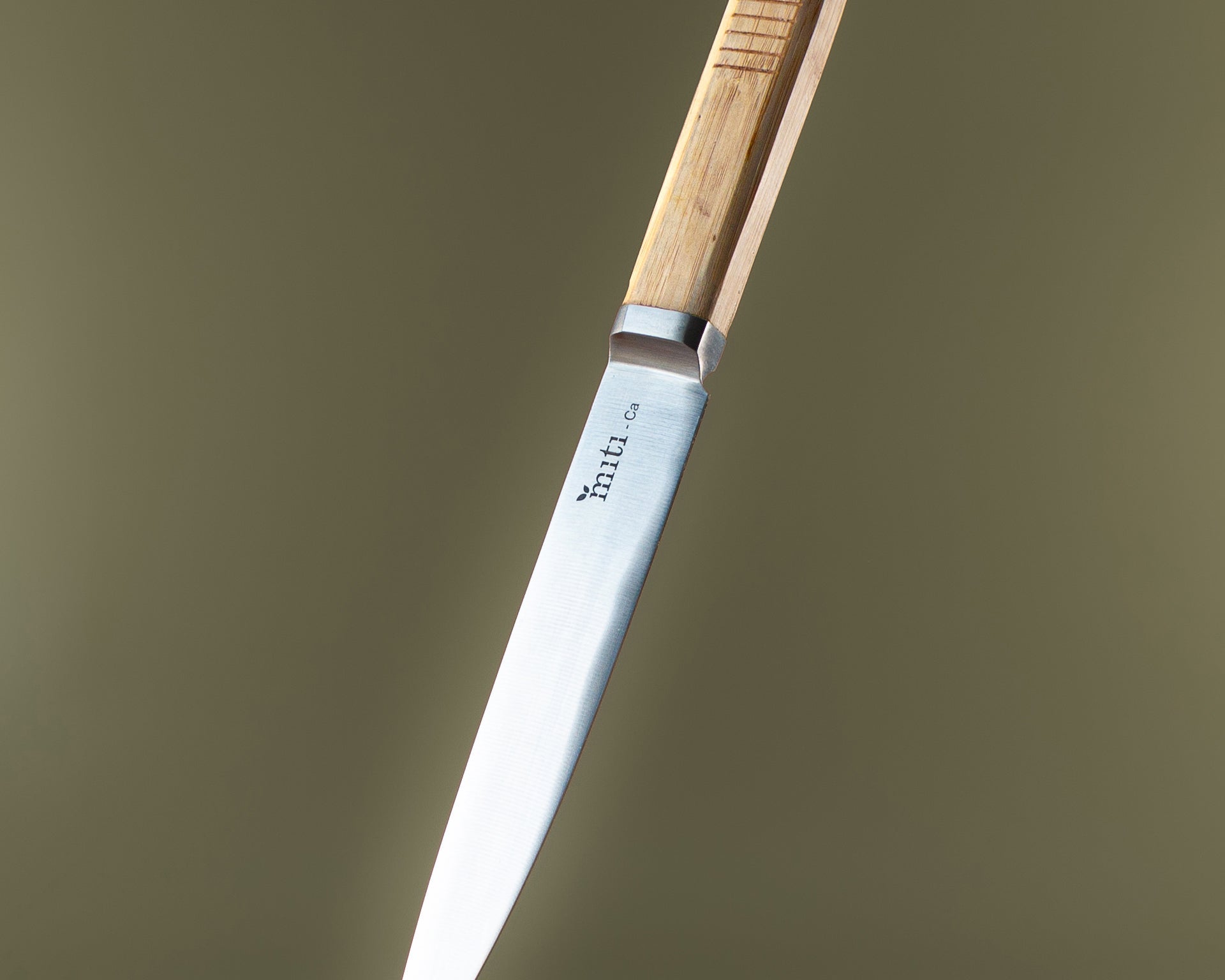 MITI bamboo-handle slicing knife for kitchen preparation