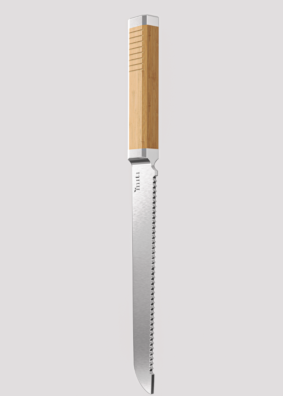 Custom bamboo knife blade in white background