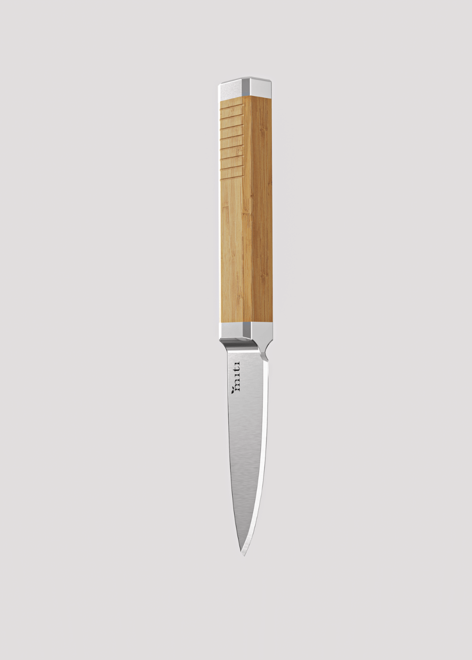 Sustainable bamboo cutlery small placed in white background