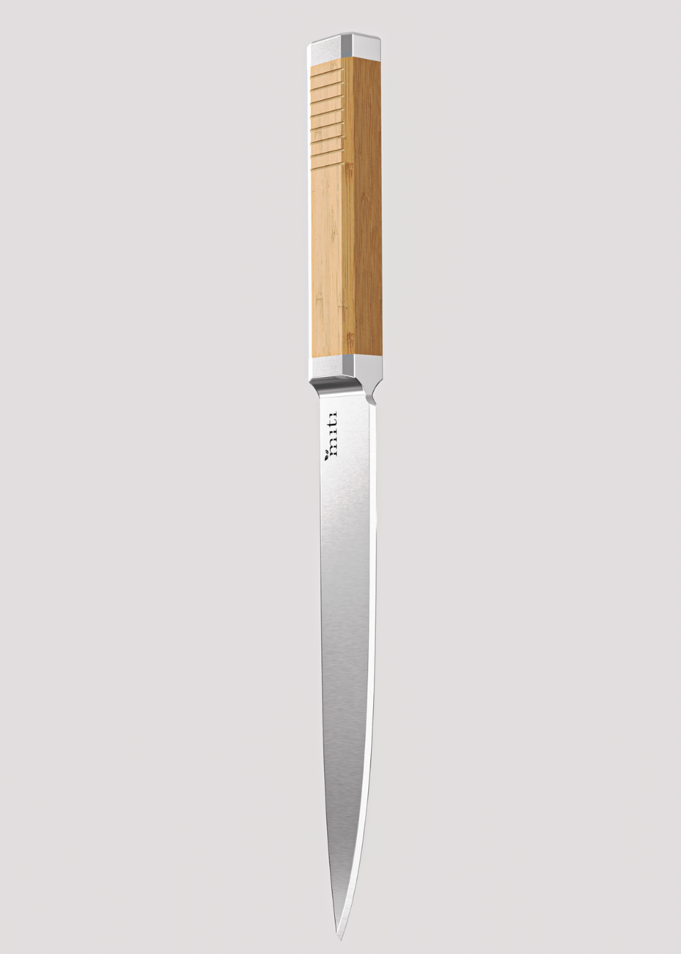 Durable bamboo knife blade long in white background