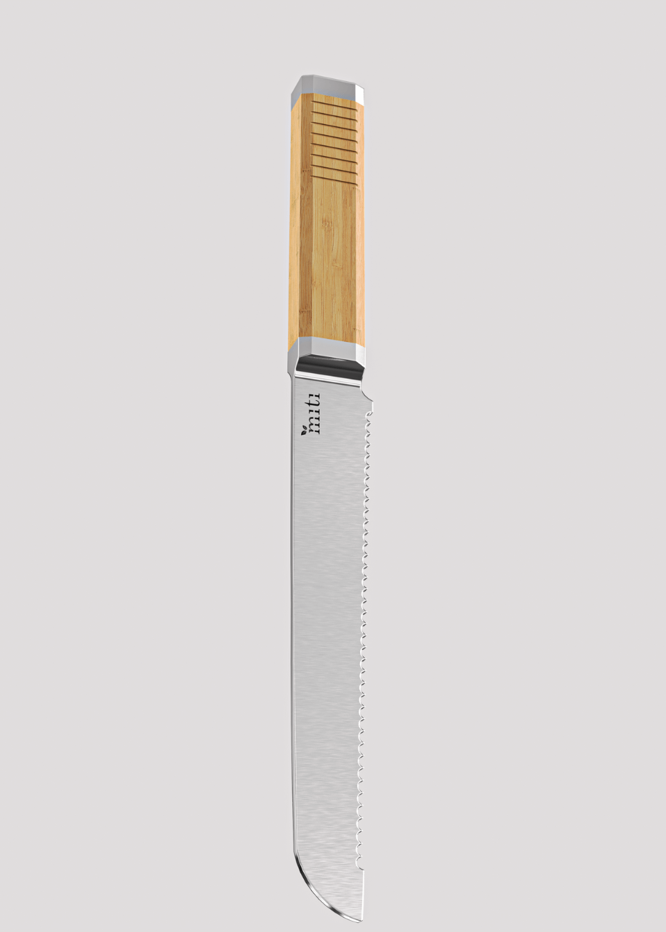Bread Knife with sturdy bamboo handle by MITI Life