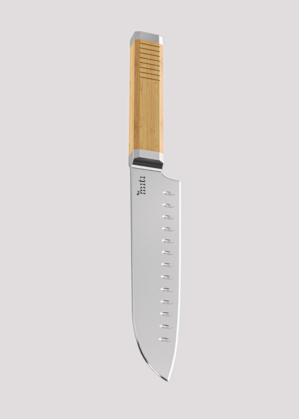close up shot of Santoku bamboo knife by MITI Life