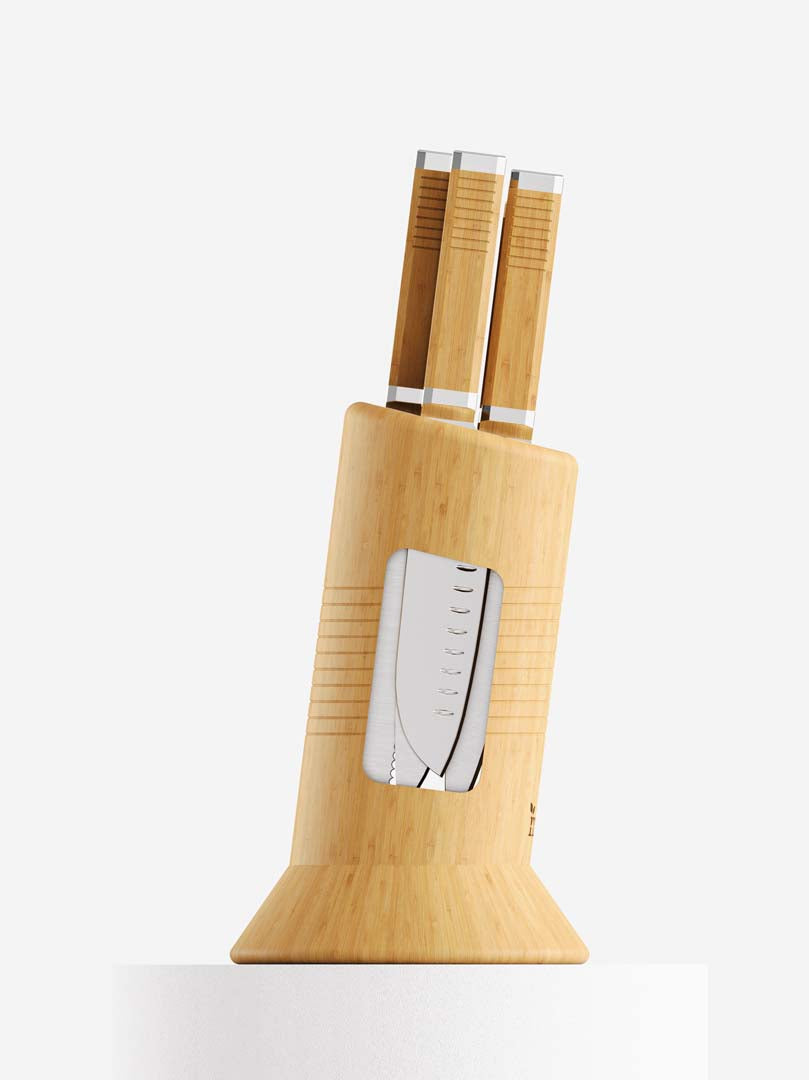 Eco-friendly Bamboo knives in bamboo knife block