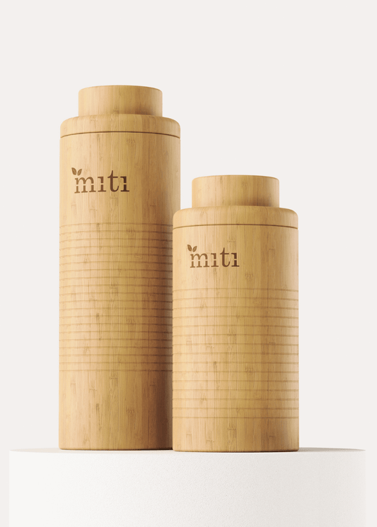 product photo of MITI Life Bamboo Water bottles in standard cap both in 750ml and 500ml